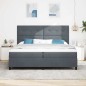 vidaXL Letto Box Spring con Materasso e LED Grigio Scuro 200x200 cm Velluto