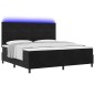 Letto a Molle con Materasso e LED Black 200x200 cm in Velluto