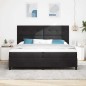 Letto a Molle con Materasso e LED Black 200x200 cm in Velluto