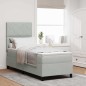 Letto Box Spring vidaXL con Materasso e Luce LED Grigio Chiaro 80x200 cm Velluto