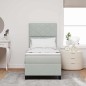 Letto Box Spring vidaXL con Materasso e Luce LED Grigio Chiaro 80x200 cm Velluto