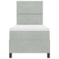 Letto Box Spring vidaXL con Materasso e Luce LED Grigio Chiaro 80x200 cm Velluto