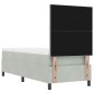 Letto Box Spring vidaXL con Materasso e Luce LED Grigio Chiaro 80x200 cm Velluto