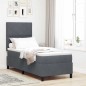 VidaXL Letto Box Spring con Materasso e LED Grigio Scuro 80x200 cm in Velluto