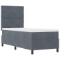 VidaXL Letto Box Spring con Materasso e LED Grigio Scuro 80x200 cm in Velluto