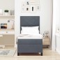 VidaXL Letto Box Spring con Materasso e LED Grigio Scuro 80x200 cm in Velluto