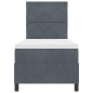 VidaXL Letto Box Spring con Materasso e LED Grigio Scuro 80x200 cm in Velluto
