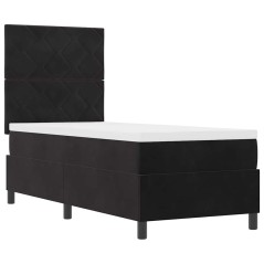 vidaXL Letto Box Spring con Materasso e LED Nero 80x200 cm Velluto