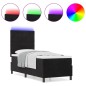 vidaXL Letto Box Spring con Materasso e LED Nero 80x200 cm Velluto