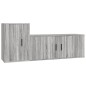 Set Mobili Porta TV 2 pz Grigio Sonoma in Legno Multistrato Set Mobili Porta TV 2 pz Grigio Sonoma in Legno Multistrato