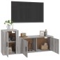 Set Mobili Porta TV 2 pz Grigio Sonoma in Legno Multistrato Set Mobili Porta TV 2 pz Grigio Sonoma in Legno Multistrato