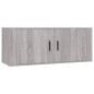 Set Mobili Porta TV 2 pz Grigio Sonoma in Legno Multistrato Set Mobili Porta TV 2 pz Grigio Sonoma in Legno Multistrato