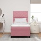 vidaXL Letto Box Spring con Materasso & LED Rosa 90x190 cm in Velluto
