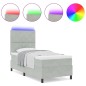 vidaXL Letto con Box Spring e Materasso & Luce LED Grigio Chiaro 90x200 cm Velluto vidaXL Letto con Box Spring e Materasso & Luce LED Grigio Chiaro 90x200 cm Velluto