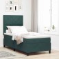 vidaXL Letto a Molle con Materasso e LED Verde Scuro 90x200 cm Velluto