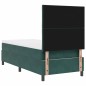 vidaXL Letto a Molle con Materasso e LED Verde Scuro 90x200 cm Velluto