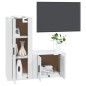 Set di Mobili Porta TV 2 pz Bianco in Legno Multistrato Set di Mobili Porta TV 2 pz Bianco in Legno Multistrato