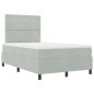 vidaXL Letto Box Spring con Materasso e Luce LED Grigio Chiaro 120x190 cm Velluto