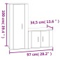 Set di Mobili Porta TV 2 pz Bianco in Legno Multistrato Set di Mobili Porta TV 2 pz Bianco in Legno Multistrato
