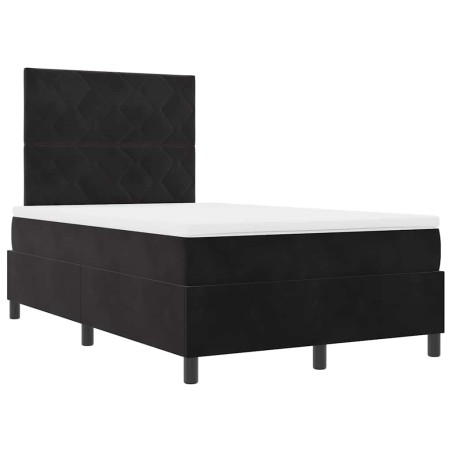 vidaXL Letto a Molla con Materasso e LED Nero 120x190 cm Velluto