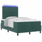 Letto a Molle VidaXL con Materasso e LED Verde Scuro 120x190 cm in Velluto