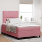 vidaXL Letto a Box Spring con Materasso e LED Rosa 120x190 cm in Velluto vidaXL Letto a Box Spring con Materasso e LED Rosa 120x190 cm in Velluto