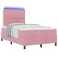 vidaXL Letto a Box Spring con Materasso e LED Rosa 120x190 cm in Velluto vidaXL Letto a Box Spring con Materasso e LED Rosa 120x190 cm in Velluto
