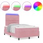 vidaXL Letto a Box Spring con Materasso e LED Rosa 120x190 cm in Velluto vidaXL Letto a Box Spring con Materasso e LED Rosa 120x190 cm in Velluto