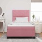 vidaXL Letto a Box Spring con Materasso e LED Rosa 120x190 cm in Velluto vidaXL Letto a Box Spring con Materasso e LED Rosa 120x190 cm in Velluto