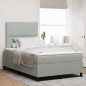 vidaXL Letto con Box Spring e Materasso & Luce LED Grigio Chiaro 120x200 cm Velluto vidaXL Letto con Box Spring e Materasso & Luce LED Grigio Chiaro 120x200 cm Velluto
