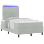 vidaXL Letto con Box Spring e Materasso & Luce LED Grigio Chiaro 120x200 cm Velluto vidaXL Letto con Box Spring e Materasso & Luce LED Grigio Chiaro 120x200 cm Velluto