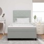 vidaXL Letto con Box Spring e Materasso & Luce LED Grigio Chiaro 120x200 cm Velluto vidaXL Letto con Box Spring e Materasso & Luce LED Grigio Chiaro 120x200 cm Velluto