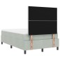 vidaXL Letto con Box Spring e Materasso & Luce LED Grigio Chiaro 120x200 cm Velluto vidaXL Letto con Box Spring e Materasso & Luce LED Grigio Chiaro 120x200 cm Velluto