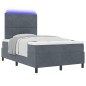 vidaXL Letto Box Spring con Materasso e LED Grigio Scuro 120x200 cm Velluto vidaXL Letto Box Spring con Materasso e LED Grigio Scuro 120x200 cm Velluto
