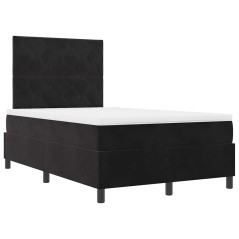 Letto Box Spring vidaXL con Materasso e LED Nero 120x200 cm Velluto