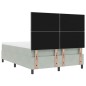 vidaXL Letto a Rete con Materasso & Luce LED Grigio Chiaro 140x190 cm Velluto