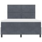 vidaXL Letto Box Spring con Materasso e LED Grigio Scuro 140x190 cm Velluto