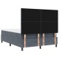 vidaXL Letto Box Spring con Materasso e LED Grigio Scuro 140x190 cm Velluto