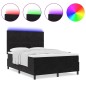vidaXL Letto con Box Spring e Materasso & LED Nero 140x190 cm Velluto vidaXL Letto con Box Spring e Materasso & LED Nero 140x190 cm Velluto