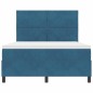 vidaXL Letto Box Spring con Materasso & LED Blu Scuro 140x190 cm Velluto