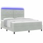 vidaXL Letto con Rete a Molle e Materasso & Luce LED Grigio Chiaro 180x200 cm Velluto vidaXL Letto con Rete a Molle e Materasso & Luce LED Grigio Chiaro 180x200 cm Velluto