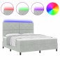 vidaXL Letto con Rete a Molle e Materasso & Luce LED Grigio Chiaro 180x200 cm Velluto vidaXL Letto con Rete a Molle e Materasso & Luce LED Grigio Chiaro 180x200 cm Velluto