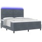 vidaXL Letto Box Spring con Materasso e LED Grigio Scuro 180x200 cm Velluto vidaXL Letto Box Spring con Materasso e LED Grigio Scuro 180x200 cm Velluto