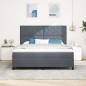 vidaXL Letto Box Spring con Materasso e LED Grigio Scuro 180x200 cm Velluto vidaXL Letto Box Spring con Materasso e LED Grigio Scuro 180x200 cm Velluto