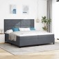 Letto Box Spring con Materasso e LED Grigio Scuro 200x200 cm in Velluto