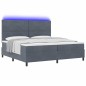 Letto Box Spring con Materasso e LED Grigio Scuro 200x200 cm in Velluto
