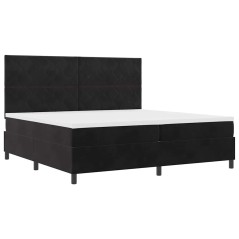 vidaXL Letto Box Spring con Materasso & LED Nero 200x200 cm Velluto