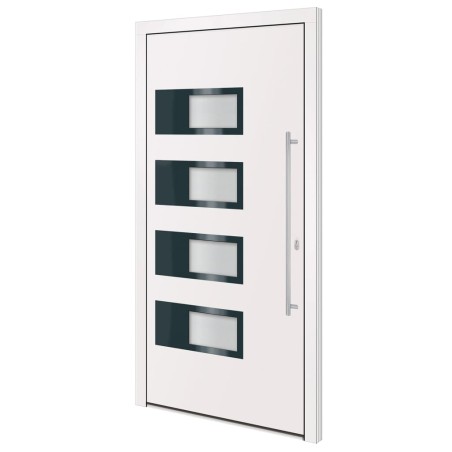 Porta Ingresso Bianca 110x210 cm in Alluminio e PVC