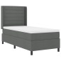vidaXL Letto a Molle con Materasso & LED Grigio Scuro 90x200 cm in Tessuto