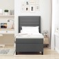 vidaXL Letto a Molle con Materasso & LED Grigio Scuro 90x200 cm in Tessuto